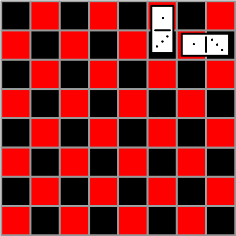 checkerboard setup with dominoes