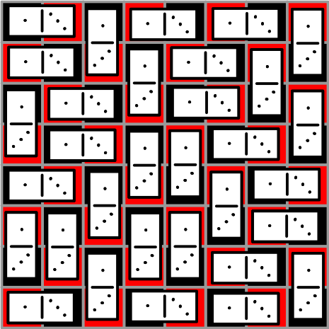 checkboard tiled with dominoes